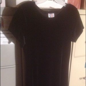 Talbots Kids black long velour short sleeve dress